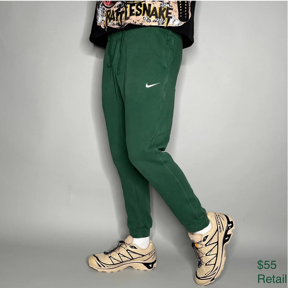 Nike Green Sweatpants with White Swoosh